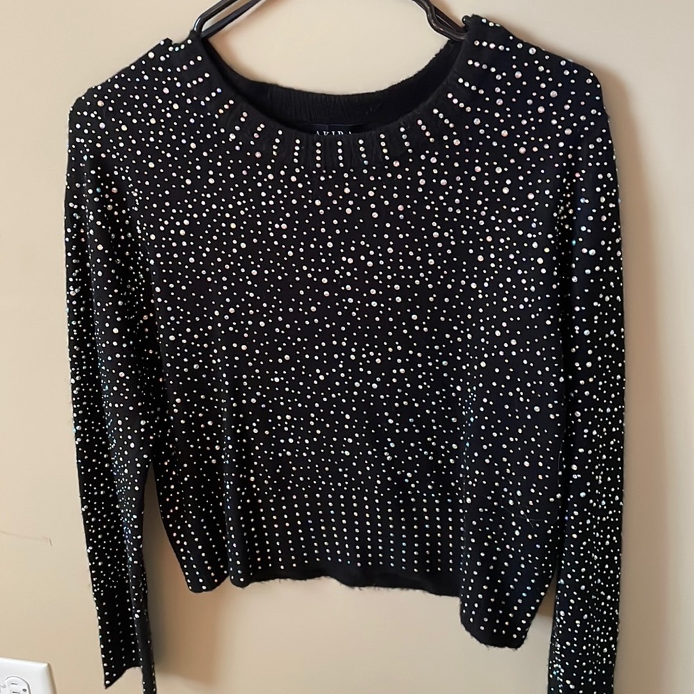 Akira Rhinestones Black Long Sleeve Size M
